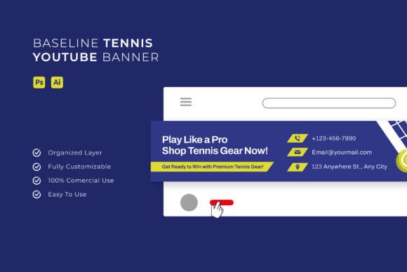 Baseline Tennis: The Ultimate YouTube Banner for Your Channel