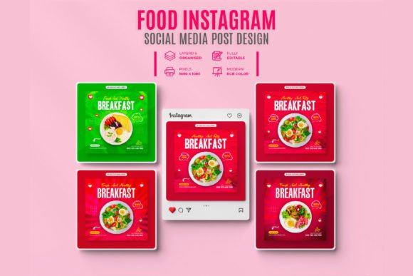 Breakfast Food Instagram Social Post