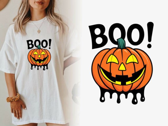 Spooky Season Design: The Boo Text Laughing Pumpkin PNG